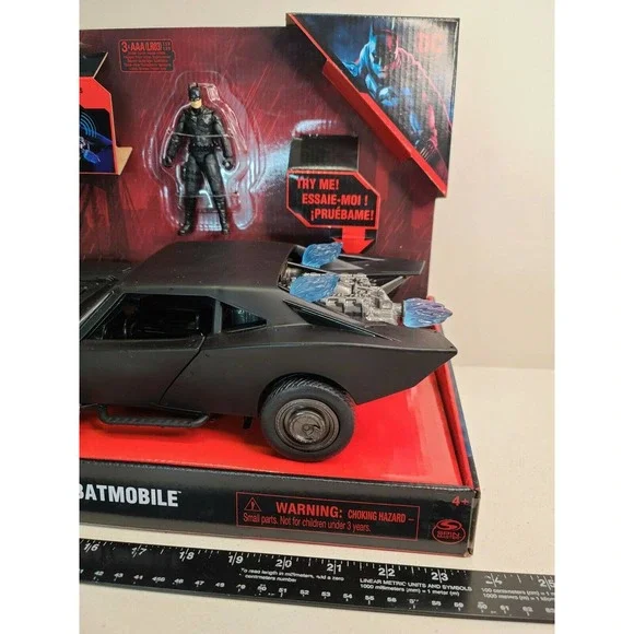 DC The Batman Movie BATMOBILE w/Lights/Sounds & 4.5” Figure 2022 Spin Master NEW